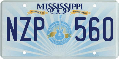 MS license plate NZP560