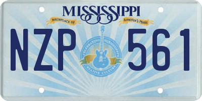 MS license plate NZP561