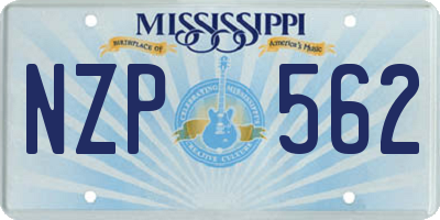 MS license plate NZP562