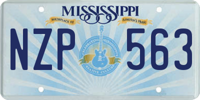 MS license plate NZP563