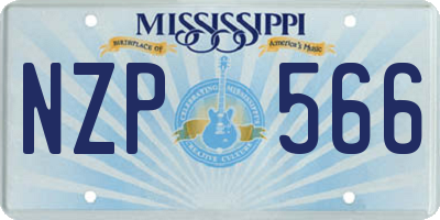 MS license plate NZP566