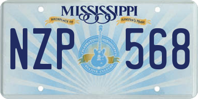 MS license plate NZP568