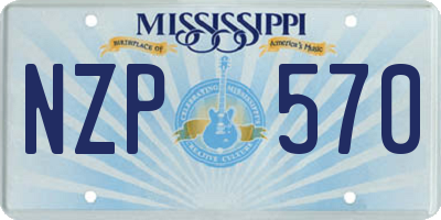 MS license plate NZP570