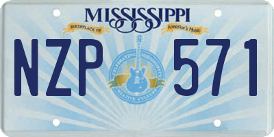 MS license plate NZP571