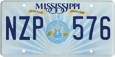 MS license plate NZP576