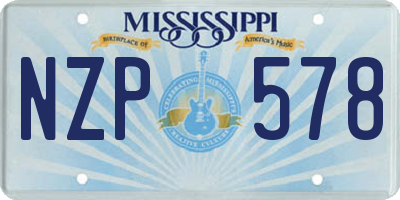 MS license plate NZP578