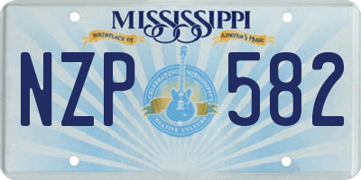 MS license plate NZP582