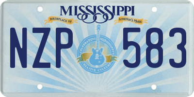 MS license plate NZP583