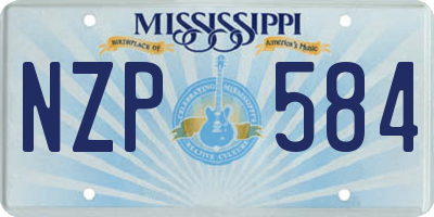 MS license plate NZP584