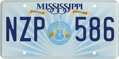 MS license plate NZP586