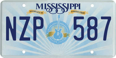 MS license plate NZP587