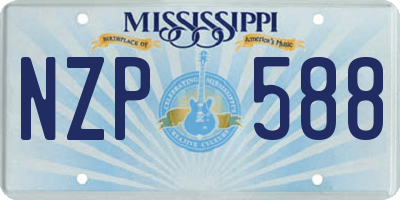 MS license plate NZP588