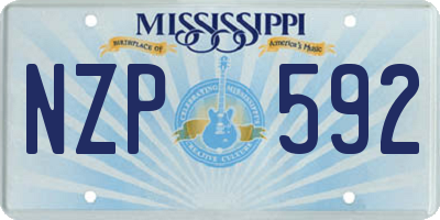 MS license plate NZP592