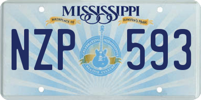 MS license plate NZP593