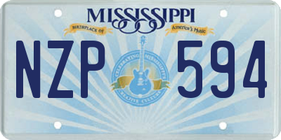 MS license plate NZP594