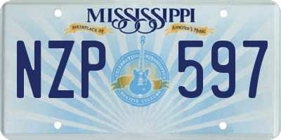 MS license plate NZP597