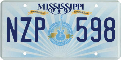 MS license plate NZP598