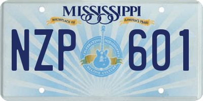 MS license plate NZP601