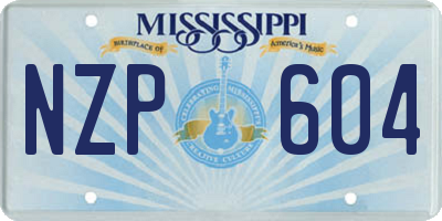 MS license plate NZP604