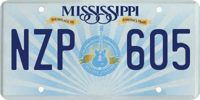 MS license plate NZP605