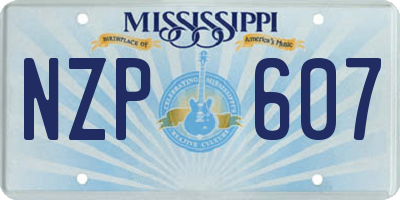 MS license plate NZP607
