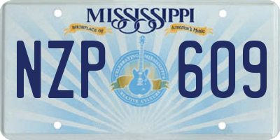 MS license plate NZP609