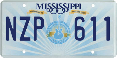 MS license plate NZP611