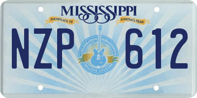 MS license plate NZP612