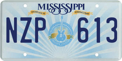 MS license plate NZP613