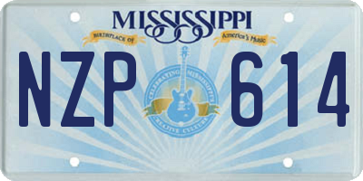 MS license plate NZP614