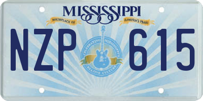 MS license plate NZP615