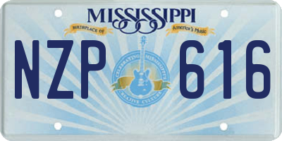 MS license plate NZP616