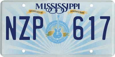 MS license plate NZP617