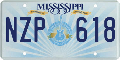 MS license plate NZP618