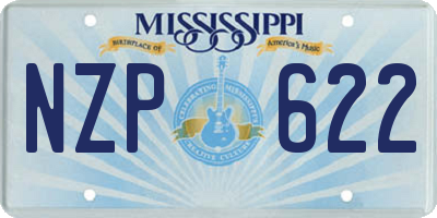MS license plate NZP622