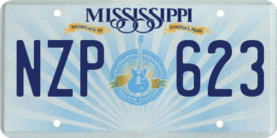 MS license plate NZP623