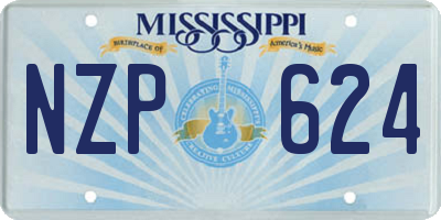 MS license plate NZP624