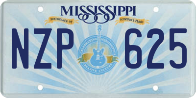 MS license plate NZP625