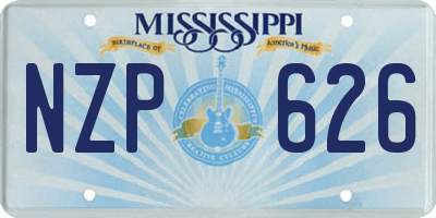MS license plate NZP626