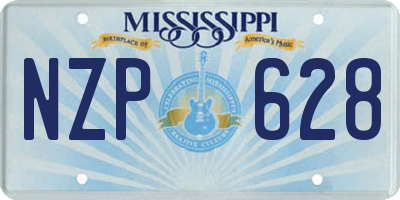 MS license plate NZP628