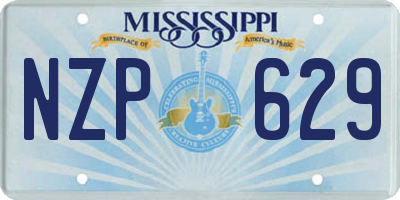 MS license plate NZP629