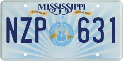 MS license plate NZP631