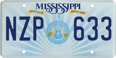 MS license plate NZP633