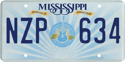 MS license plate NZP634