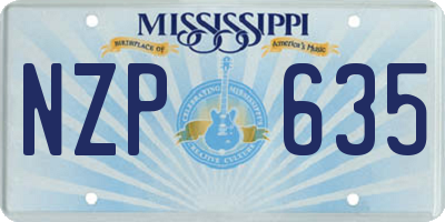 MS license plate NZP635