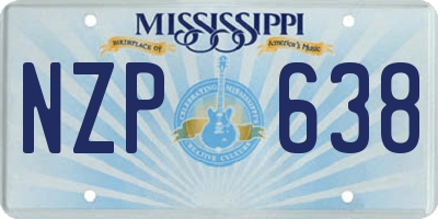 MS license plate NZP638