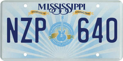 MS license plate NZP640