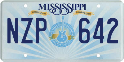 MS license plate NZP642