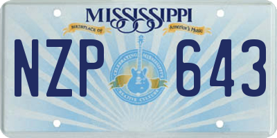 MS license plate NZP643