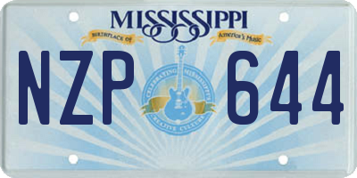 MS license plate NZP644
